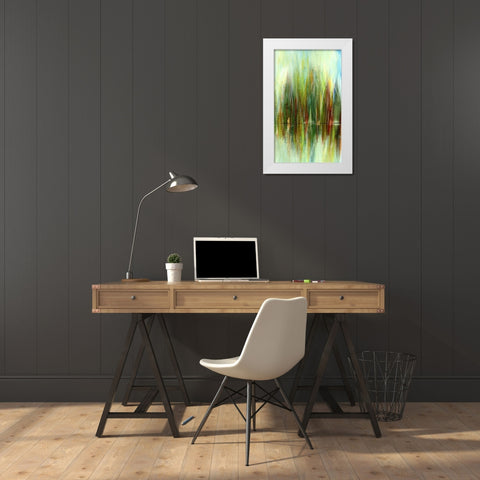 Pond Reflections III White Modern Wood Framed Art Print by Brey