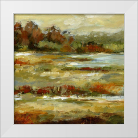 Meadow View I White Modern Wood Framed Art Print by Brey