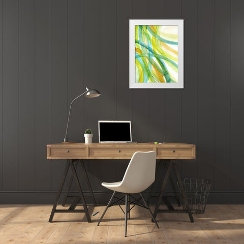Ribbons I White Modern Wood Framed Art Print by Brey