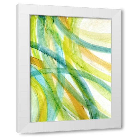 Ribbons I White Modern Wood Framed Art Print by Brey
