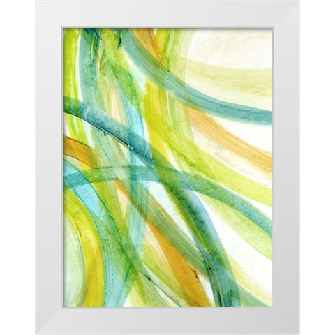 Ribbons I White Modern Wood Framed Art Print by Brey