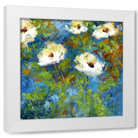 Summer Blue I White Modern Wood Framed Art Print by Brey
