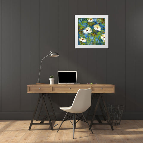 Summer Blue II White Modern Wood Framed Art Print by Brey
