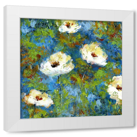 Summer Blue II White Modern Wood Framed Art Print by Brey