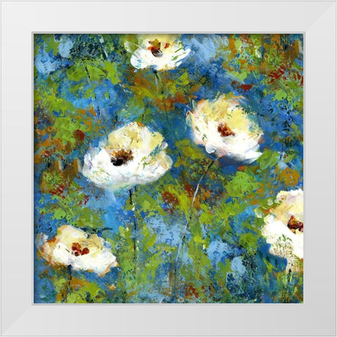 Summer Blue II White Modern Wood Framed Art Print by Brey