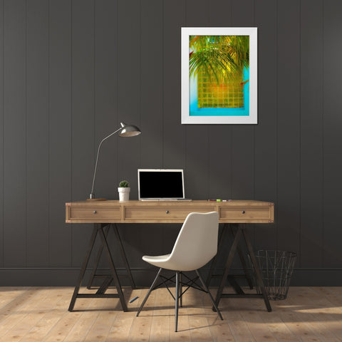 Blocks White Modern Wood Framed Art Print by Bartola