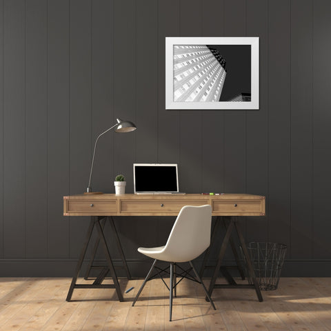 Skytower II Black and White White Modern Wood Framed Art Print by Bartola