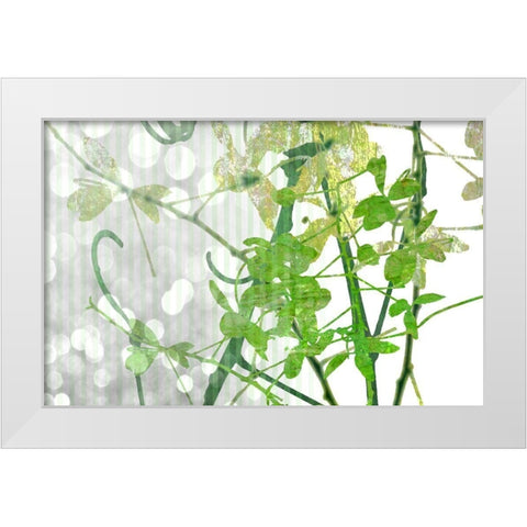Branch In Green I White Modern Wood Framed Art Print by Franklin