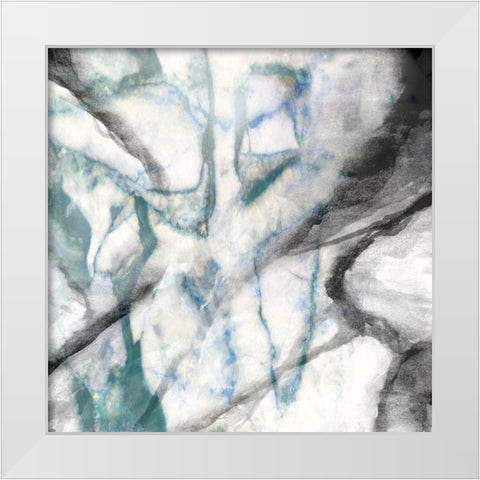 Granite Cool I White Modern Wood Framed Art Print by Franklin