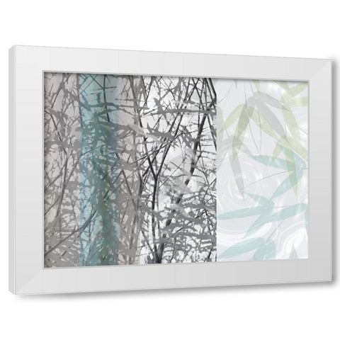 Silver Leaf White Modern Wood Framed Art Print by Franklin