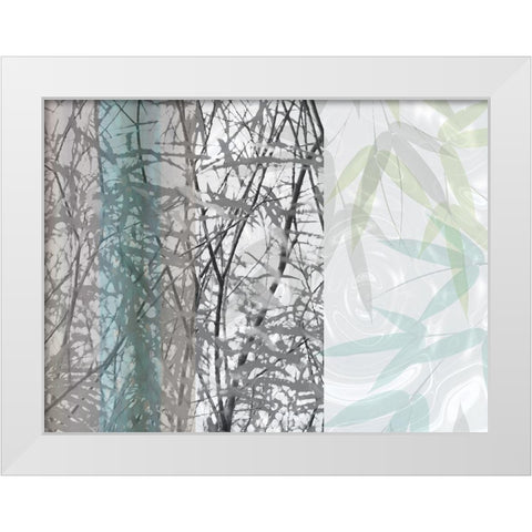 Silver Leaf White Modern Wood Framed Art Print by Franklin