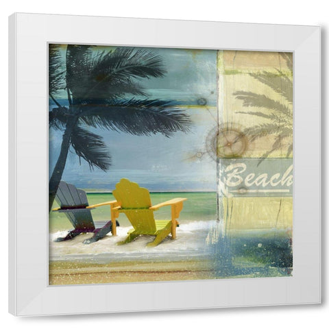 Beach White Modern Wood Framed Art Print by Franklin
