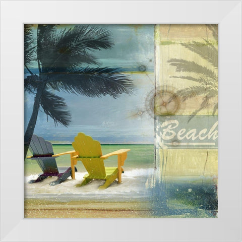 Beach White Modern Wood Framed Art Print by Franklin