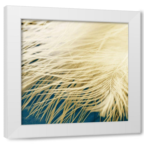 Feathergold I White Modern Wood Framed Art Print by Franklin