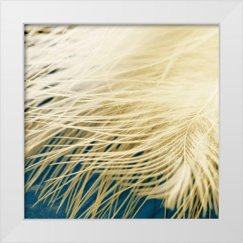 Feathergold I White Modern Wood Framed Art Print by Franklin