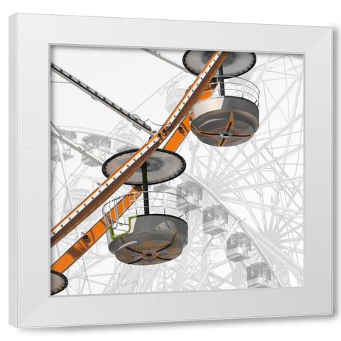Ferris Fun White Modern Wood Framed Art Print by Franklin