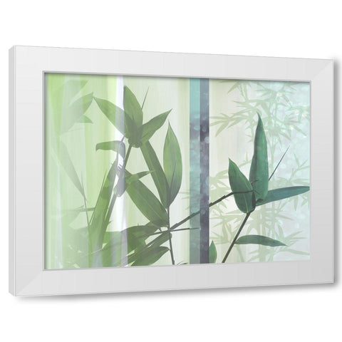 Morning Bamboo II White Modern Wood Framed Art Print by Franklin