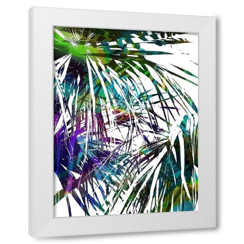 Palm Abstract II White Modern Wood Framed Art Print by Franklin