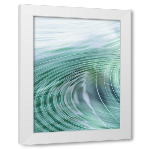 Movement I Teal White Modern Wood Framed Art Print by Franklin