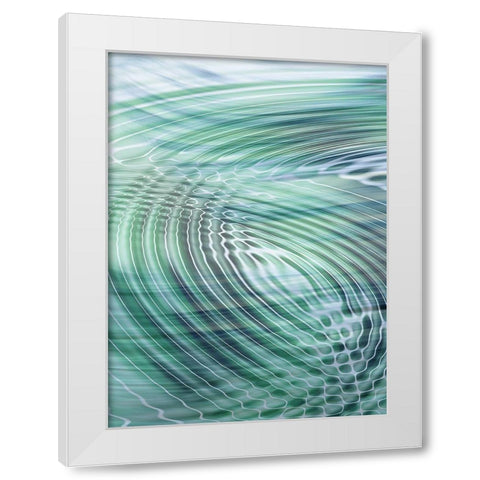 Movement II Teal White Modern Wood Framed Art Print by Franklin