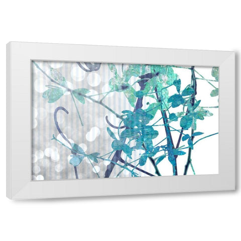 Branch In Blue I White Modern Wood Framed Art Print by Franklin