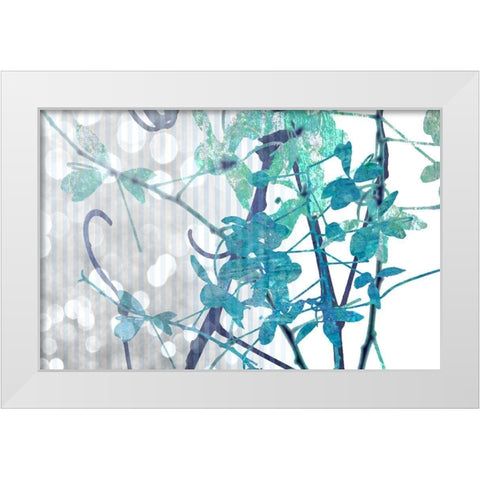 Branch In Blue I White Modern Wood Framed Art Print by Franklin