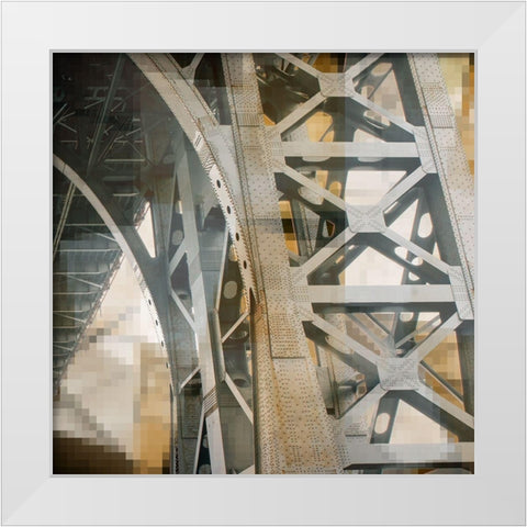 Bridgework II White Modern Wood Framed Art Print by Franklin