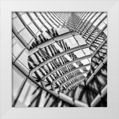 Urban Sphere III White Modern Wood Framed Art Print by Franklin