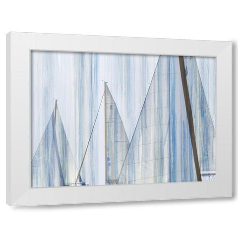 Sails I White Modern Wood Framed Art Print by Franklin