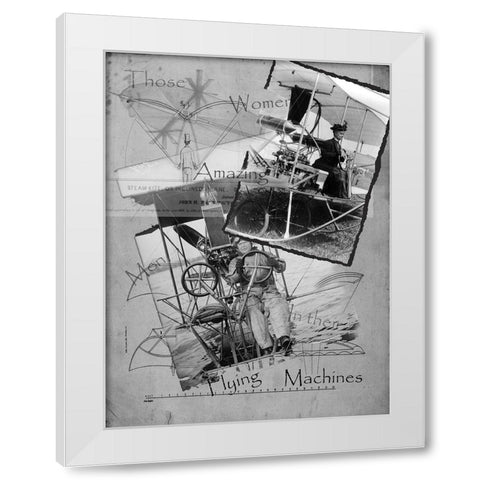 Amazing Machines White Modern Wood Framed Art Print by Simons