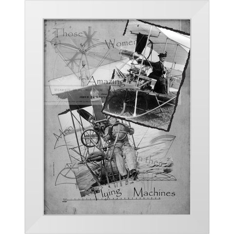 Amazing Machines White Modern Wood Framed Art Print by Simons