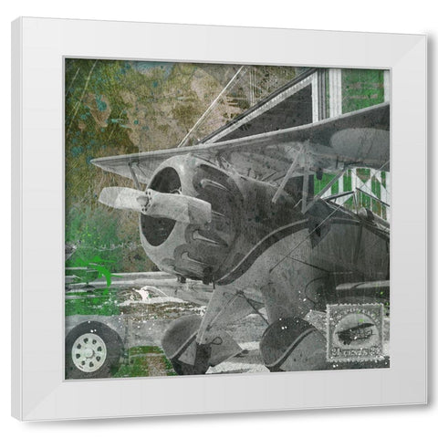 Aviation Earth I White Modern Wood Framed Art Print by Simons