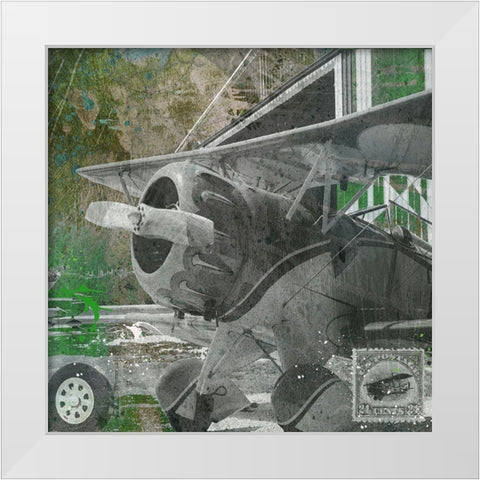 Aviation Earth I White Modern Wood Framed Art Print by Simons