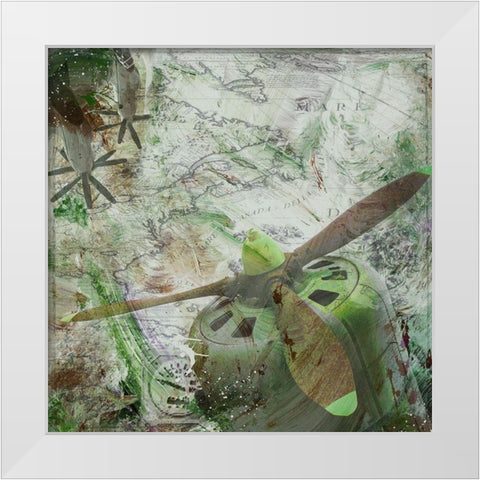 Aviation Earth II White Modern Wood Framed Art Print by Simons