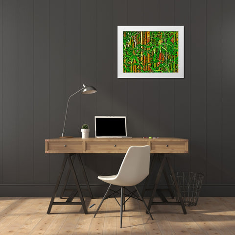 Bamboo in HD I White Modern Wood Framed Art Print by Simons