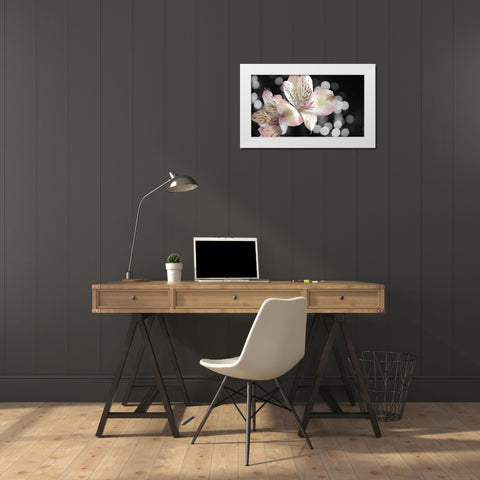 Bubbly in Pink White Modern Wood Framed Art Print by Simons