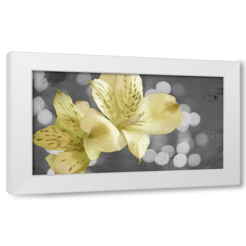 Bubbly in Yellow White Modern Wood Framed Art Print by Simons