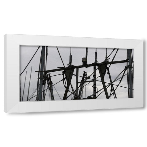 Convergent I White Modern Wood Framed Art Print by Simons