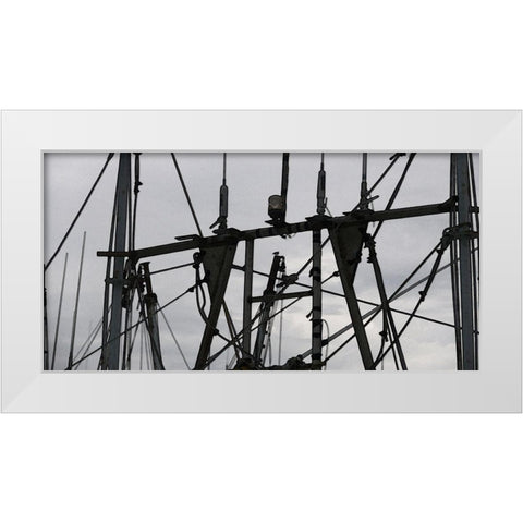 Convergent I White Modern Wood Framed Art Print by Simons