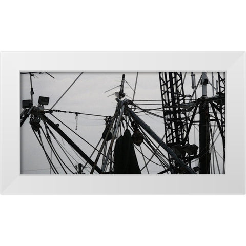 Convergent II White Modern Wood Framed Art Print by Simons