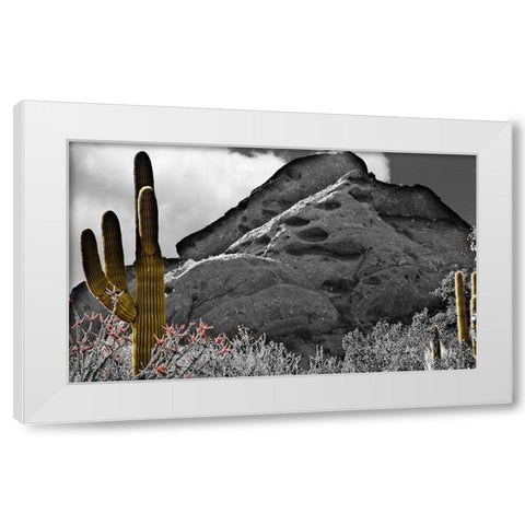 Desert View White Modern Wood Framed Art Print by Simons