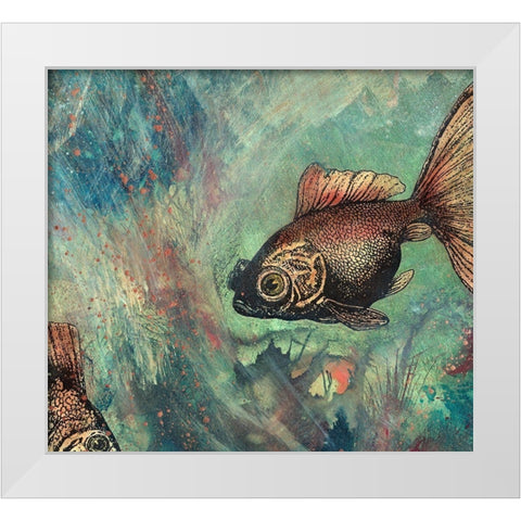 Goldies Pond II White Modern Wood Framed Art Print by Simons