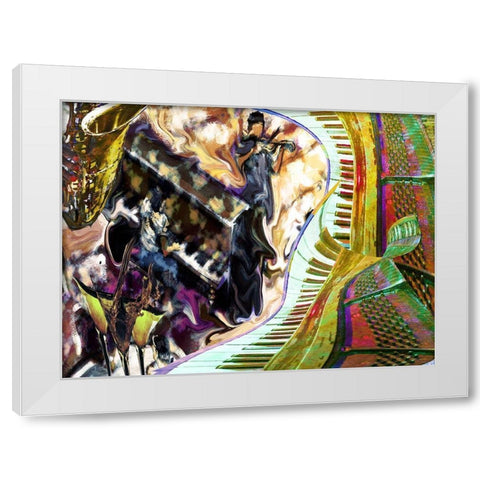 Honky Tonk White Modern Wood Framed Art Print by Simons