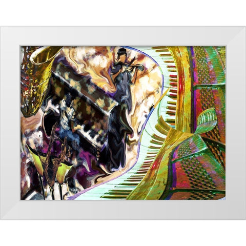 Honky Tonk White Modern Wood Framed Art Print by Simons