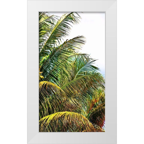 Neon Palm II White Modern Wood Framed Art Print by Simons