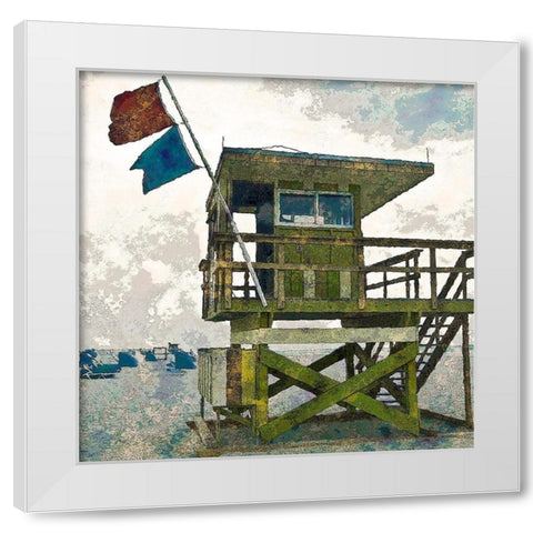 On Guard White Modern Wood Framed Art Print by Simons
