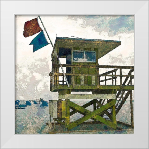 On Guard White Modern Wood Framed Art Print by Simons