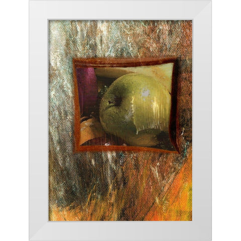 Painted Fruit I White Modern Wood Framed Art Print by Simons