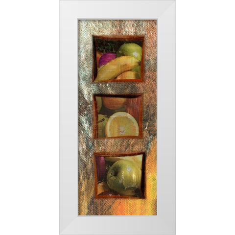 Painted Fruit III White Modern Wood Framed Art Print by Simons