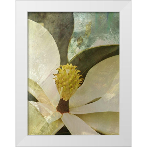 Painted Magnolia White Modern Wood Framed Art Print by Simons